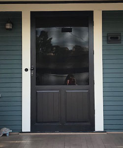 Model SD70 Wood Security Screen Storm Door.