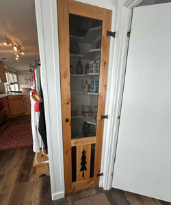 Knotty Alder Wood Screen Pantry Door.  Cabin Country Style Wood Screen Door
