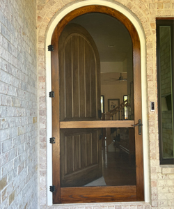 Oak Arch Round Top Wood Storm Door