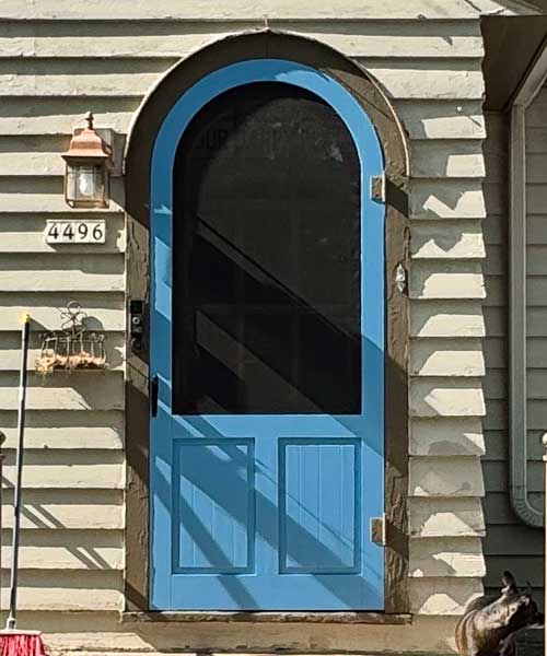Round Top Two Panel Screen Door